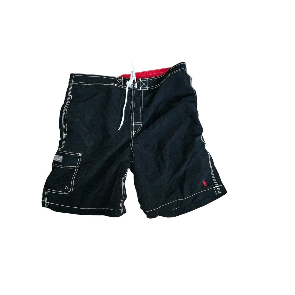 Polo Ralph Lauren Board Shorts Swim Trunks Black Mens Size Med